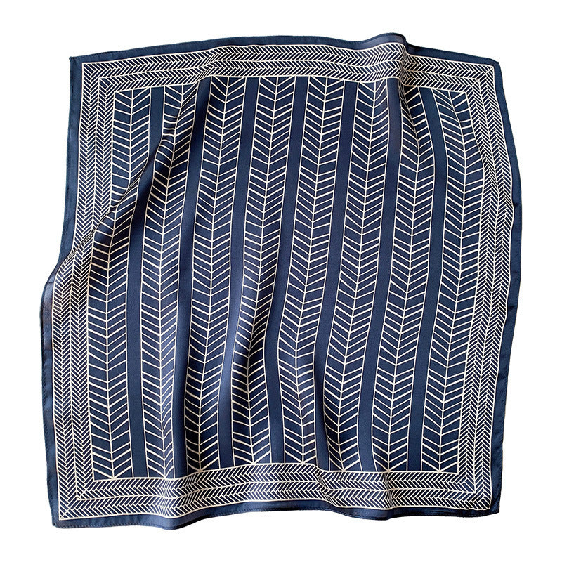 Silk scarf elegant temperament small scarf high quality geometric pattern decorative scarf ladies