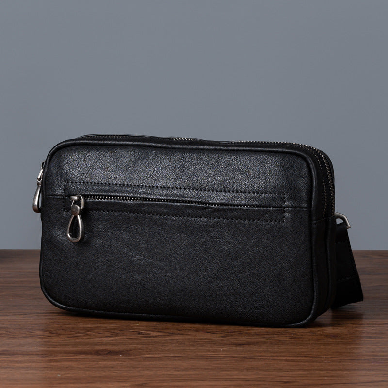 Men's Shoulder Bag Genuine Cowhide Leather Retro Casual Men Clutch Bag Crossbody Bag
