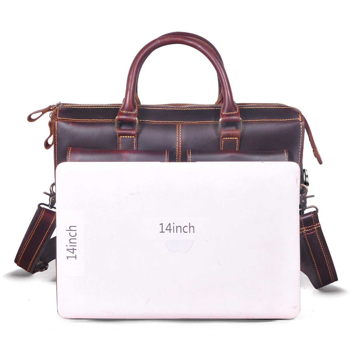 Men's Handbag Briefcase Cowhide Genuine Leather Retro Business Men Computer Bag