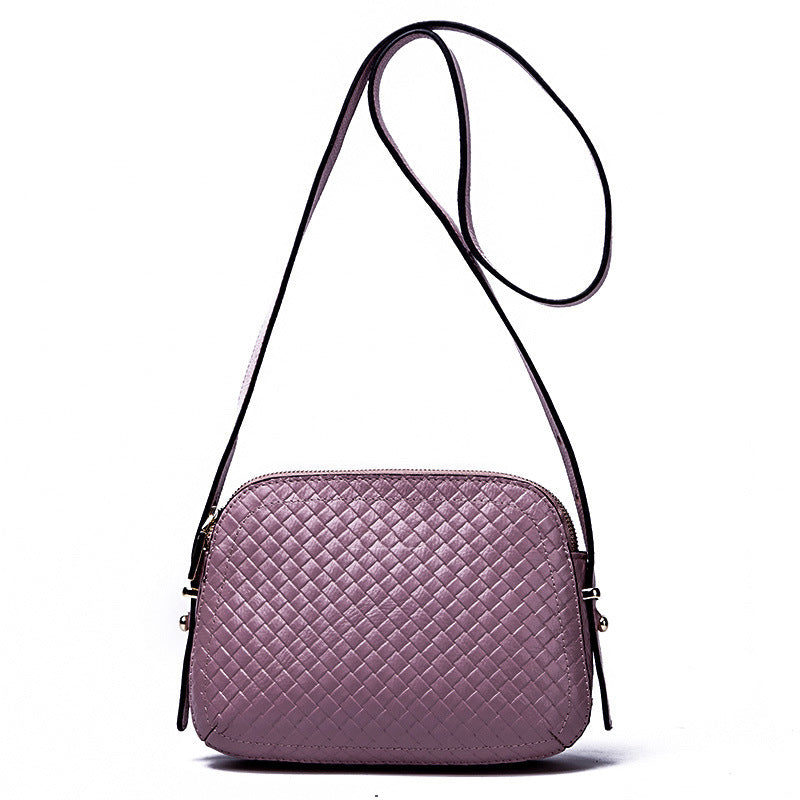 Genuine leather woven women's bag All-in-one crossbody bag Stylish and simple Cowhide shoulder bag that goes with anything. Pochette