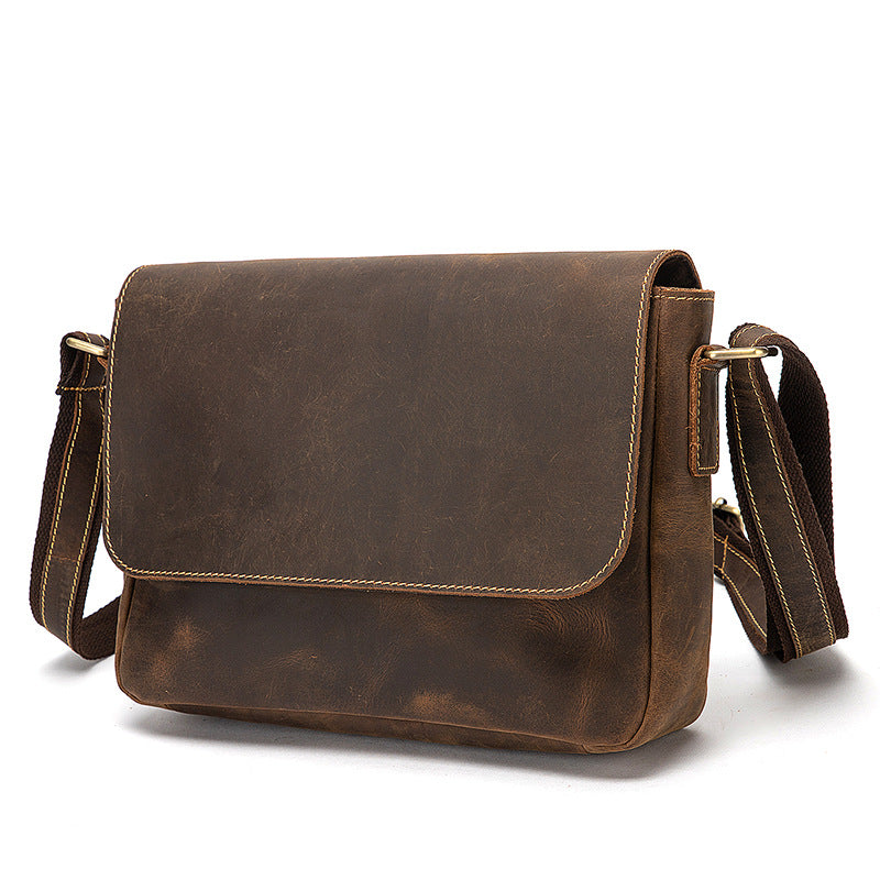 Men's shoulder bag Genuine cowhide leather retro crossbody bag for men