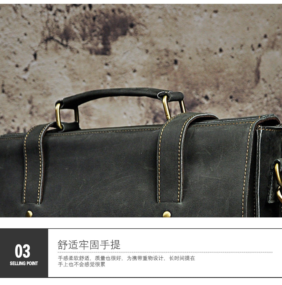 Men's handbag genuine cowhide leather business briefcase men's computer bag