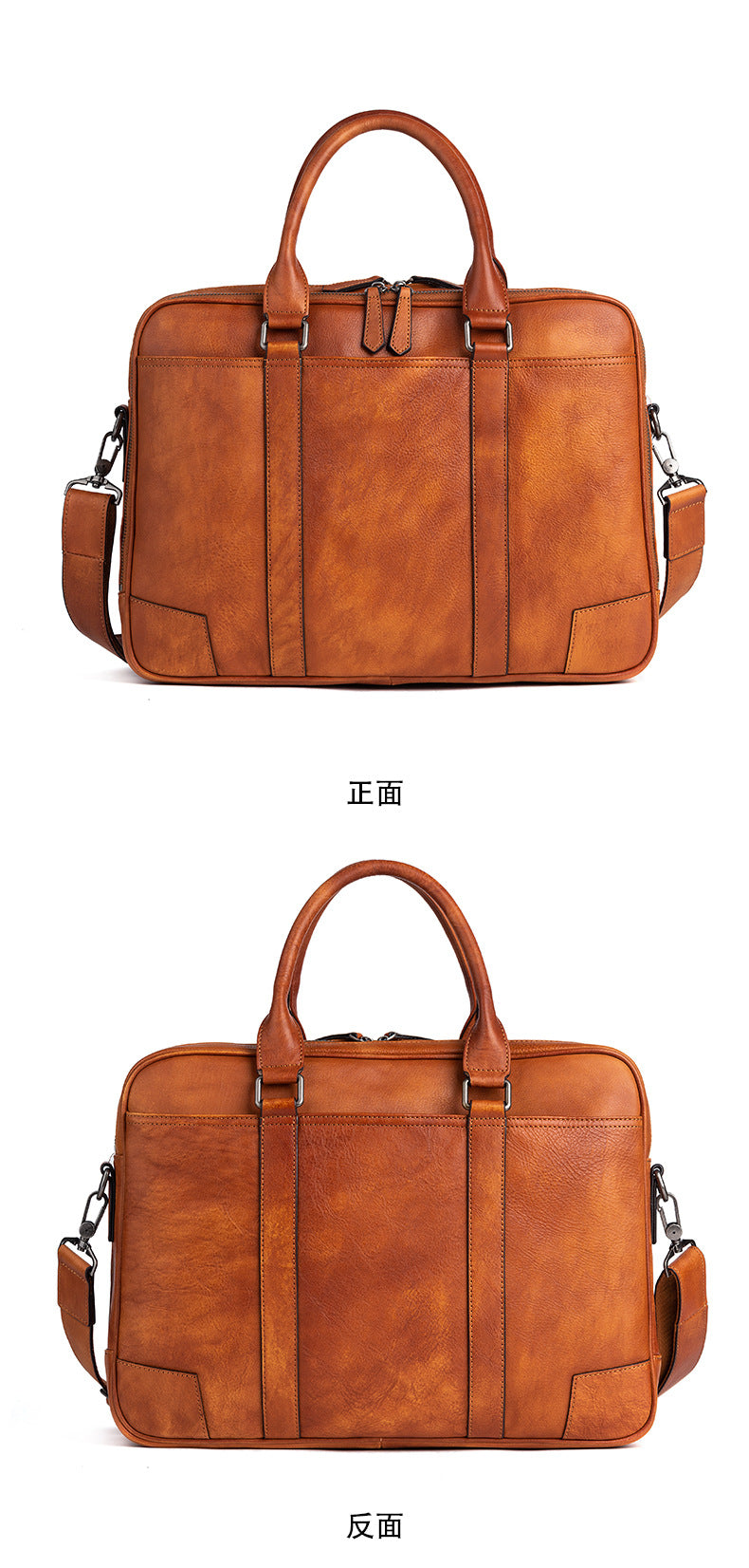 Men's Briefcase Cowhide Genuine Leather Retro Casual Men's Handbag