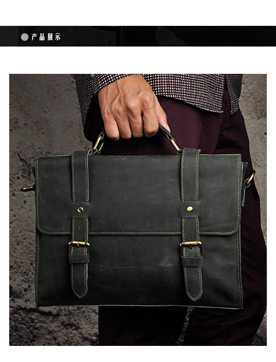 Men's handbag genuine cowhide leather business briefcase men's computer bag