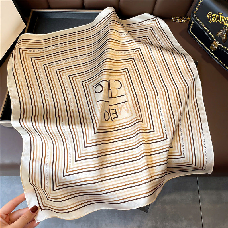 Silk scarf women European and American pattern street pattern printed pattern fashion scarf temperament
