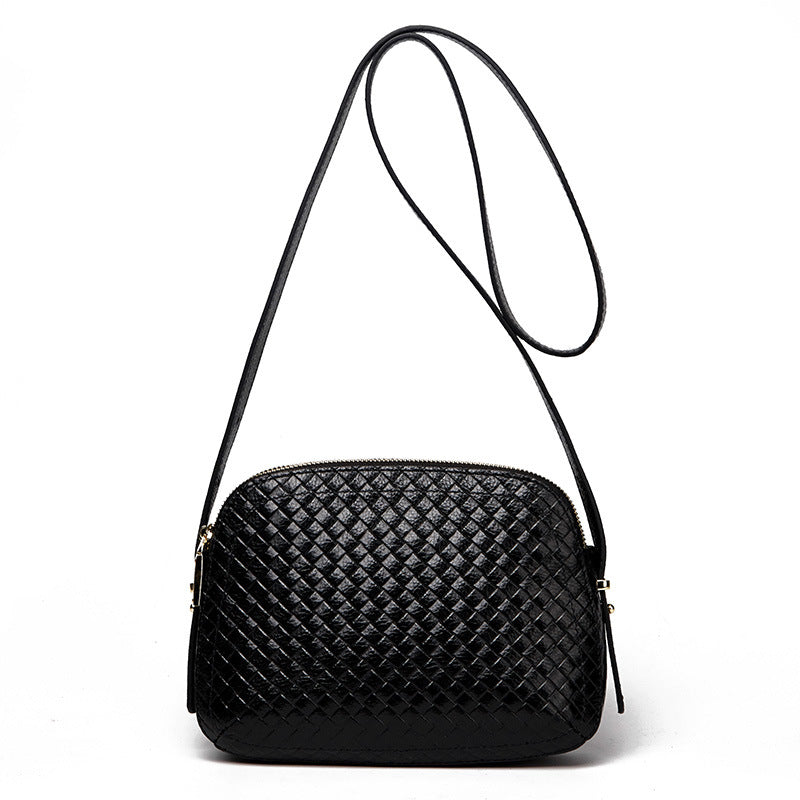 Genuine leather woven women's bag All-in-one crossbody bag Stylish and simple Cowhide shoulder bag that goes with anything. Pochette