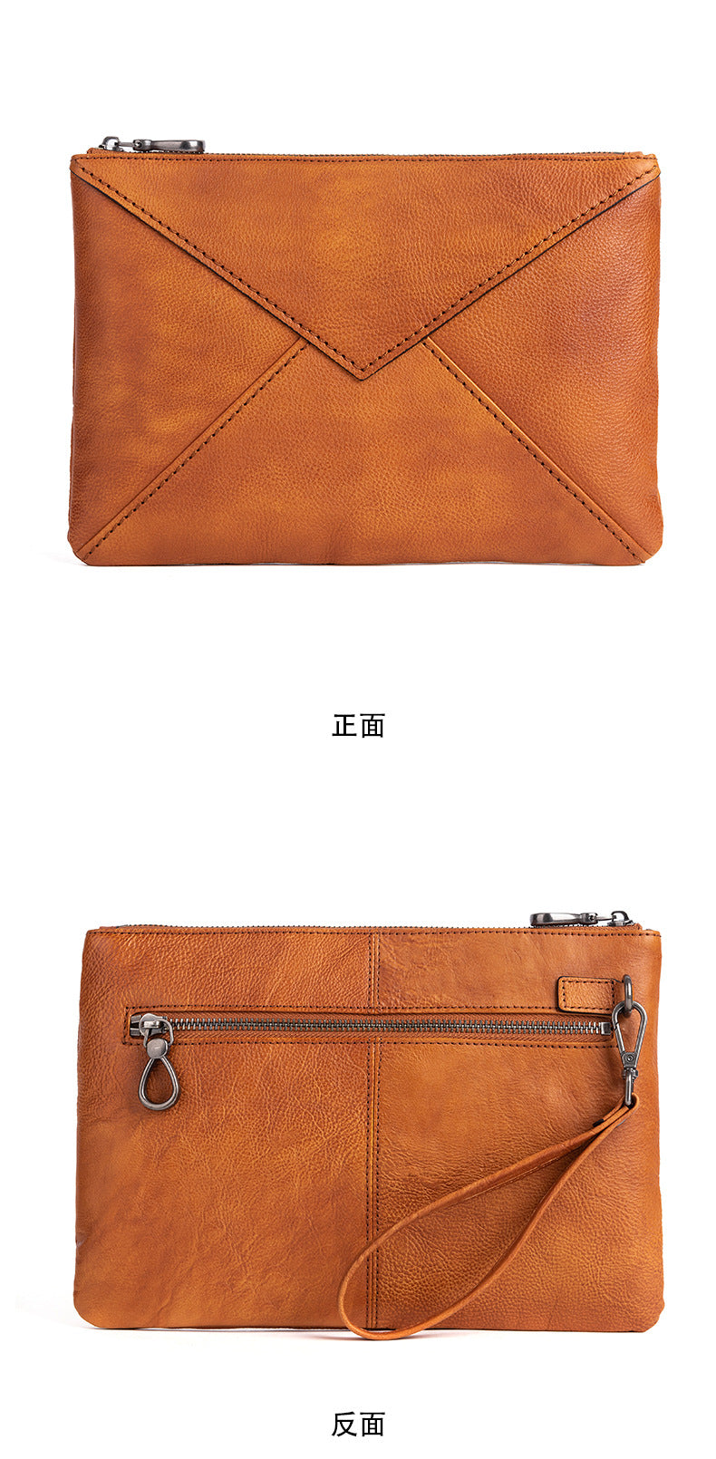 Men's Clutch Bag Genuine Cowhide Leather Casual Men's Handbag