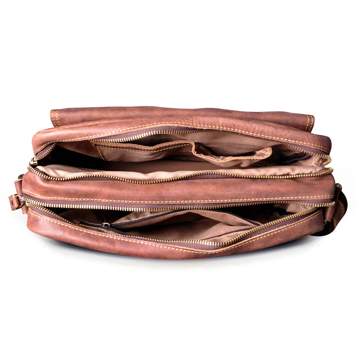 Men's Briefcase Genuine Cowhide Leather Retro Crossbody Bag Men's Shoulder Bag Computer Bag