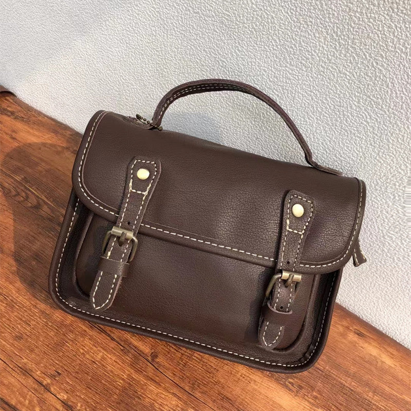 Men's Shoulder Bag Retro Cowhide Messenger Bag Men's Crossbody Bag Handbag