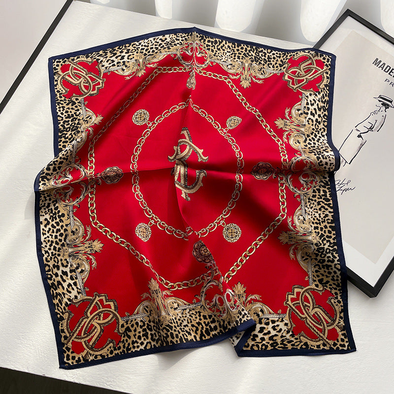 Silk scarf print pattern Thin scarf and blazer Shirt A temperamental scarf that goes with anything