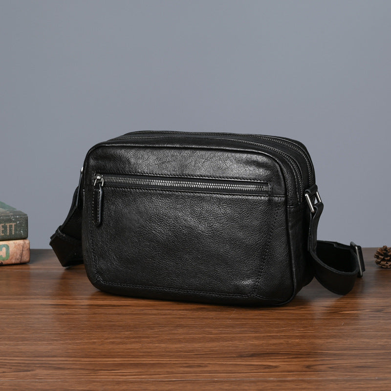 Men's shoulder bag Genuine cowhide leather large capacity simple crossbody bag for men