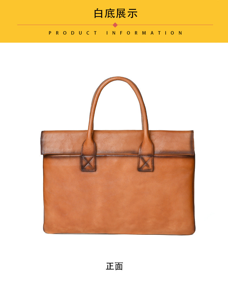 Men's Briefcase Cowhide Genuine Leather Office Bag Men's Handbag