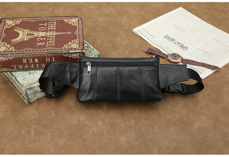 Men's Shoulder Bag Genuine Cowhide Leather Retro Casual Crossbody Bag for Men