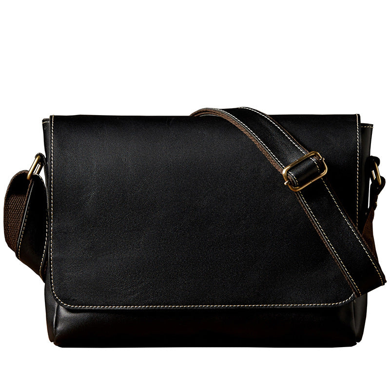 Men's Shoulder Bag Original Handmade Genuine Cowhide Leather Casual Messenger Bag Crossbody Bag