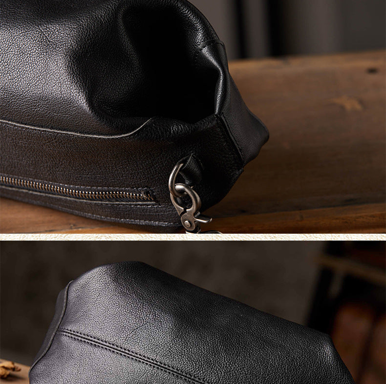 Men's Shoulder Bag Made of Genuine Cowskin Leather Original Handmade Casual Fashion Crossbody Bag