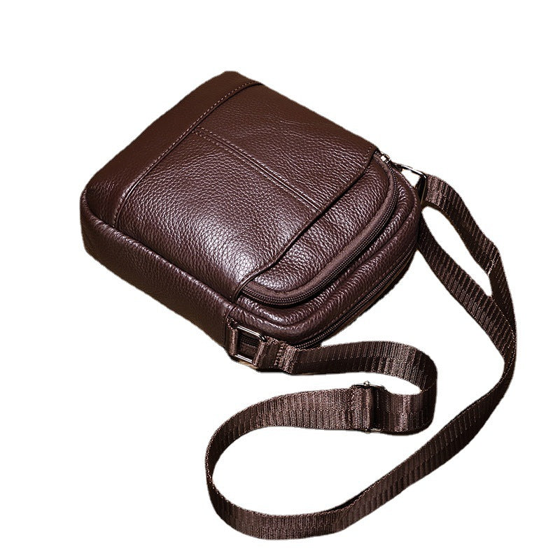 Men's shoulder bag Genuine cowhide leather casual simple crossbody bag for men