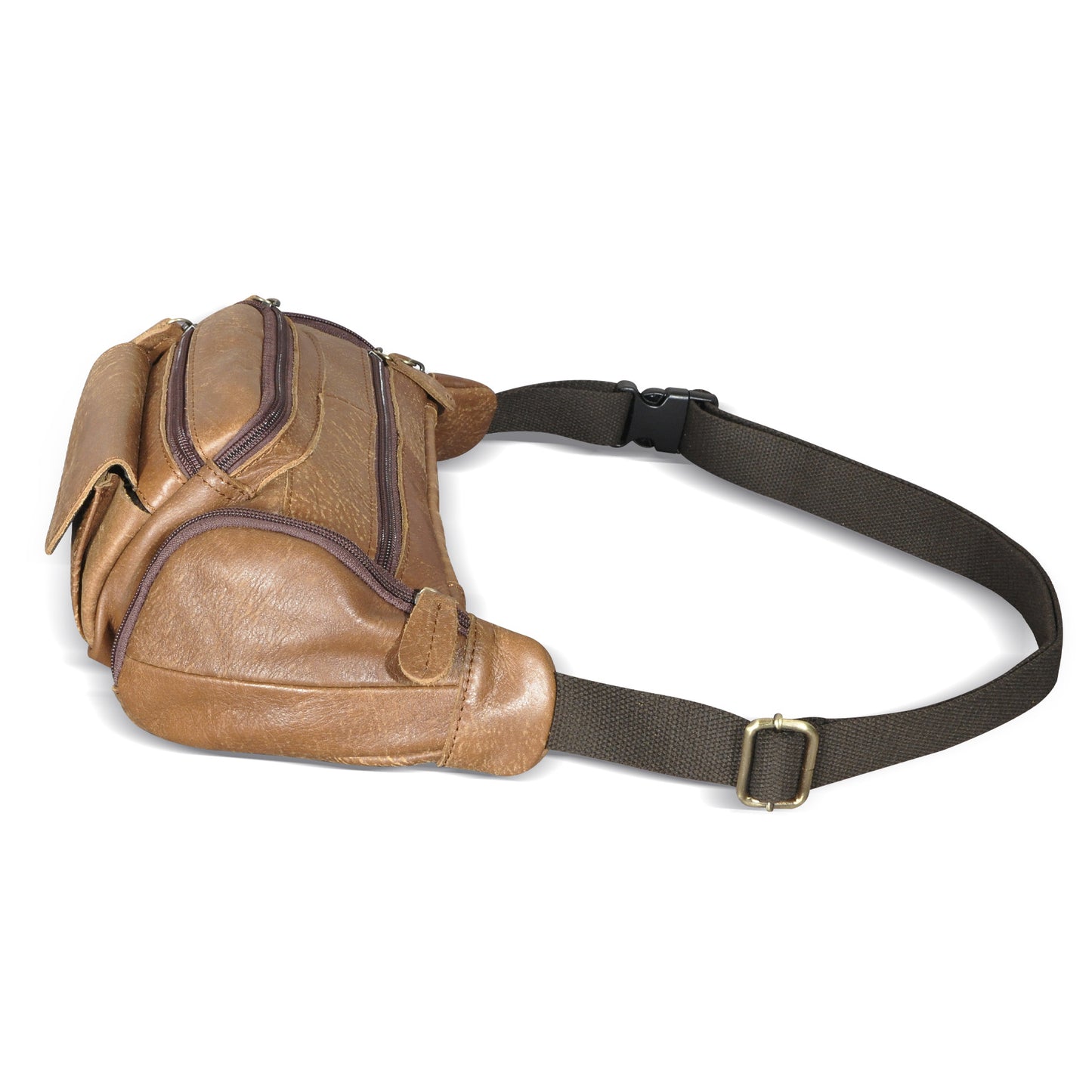 Men's waist pouch cowhide genuine leather fashion retro outdoor bust bag for men