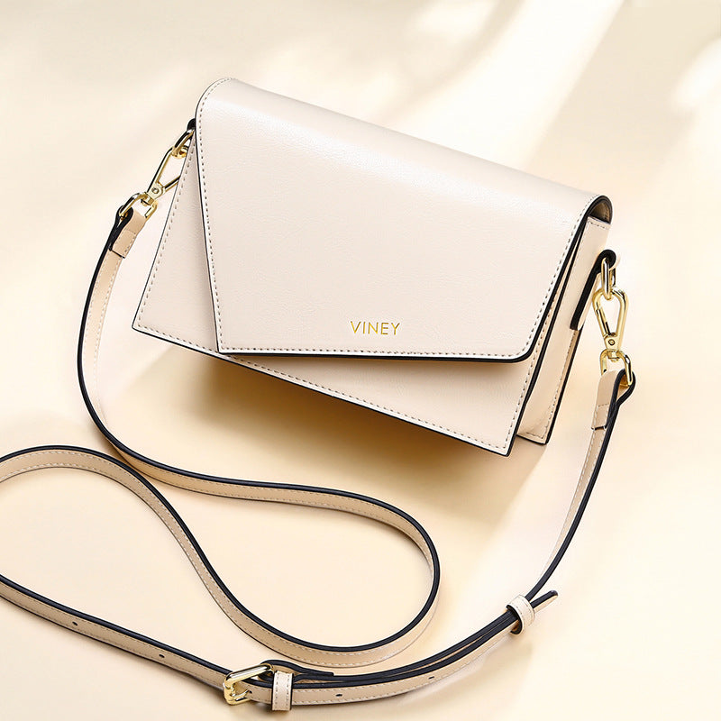 Genuine leather bag ladies bag mini square bag crossbody bag simple elegant shoulder bag. pochette