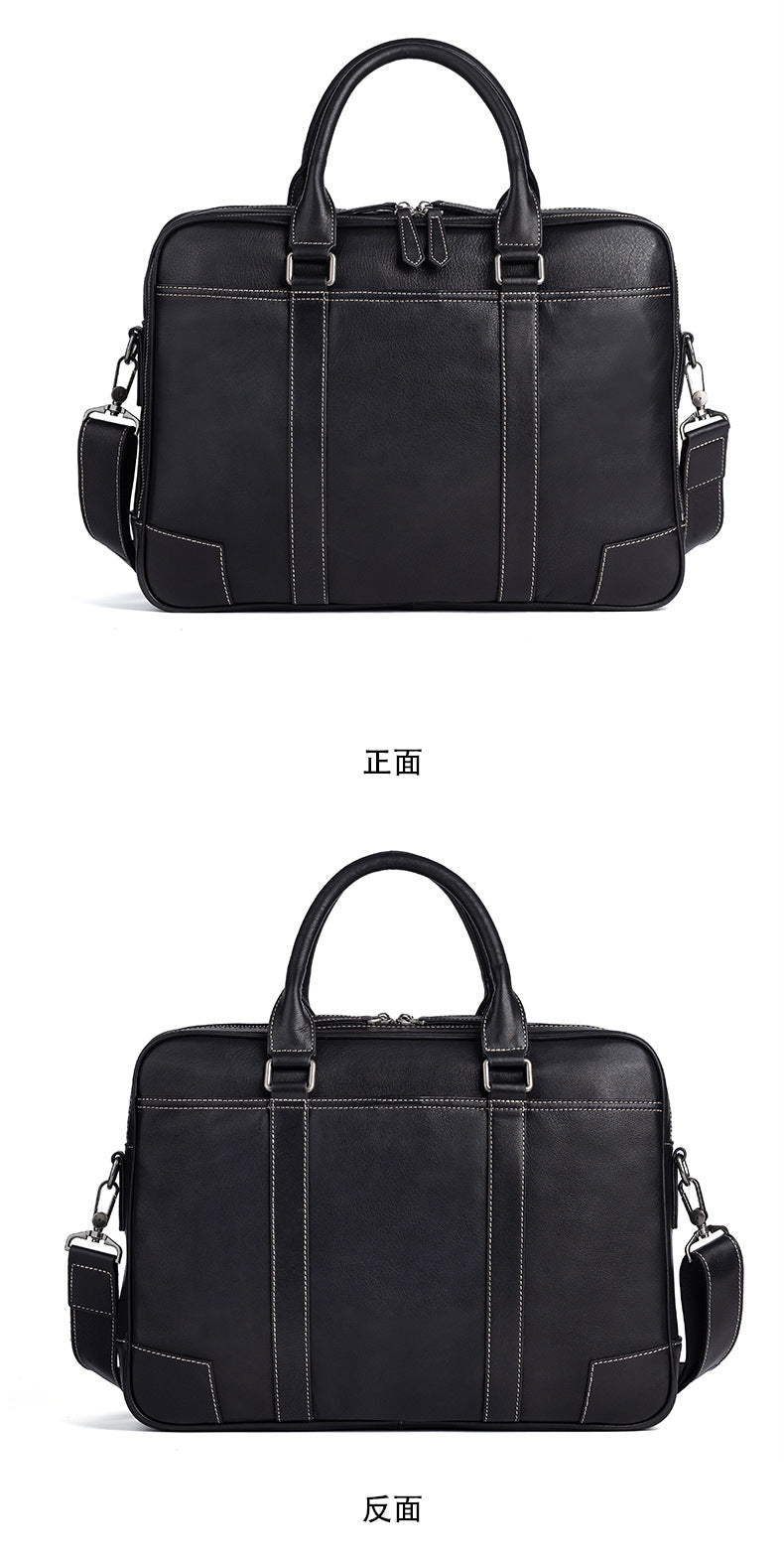 Men's Briefcase Cowhide Genuine Leather Retro Casual Men's Handbag
