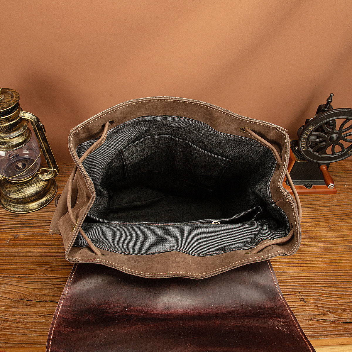 Men's backpack cowhide genuine leather retro large capacity computer bag for men