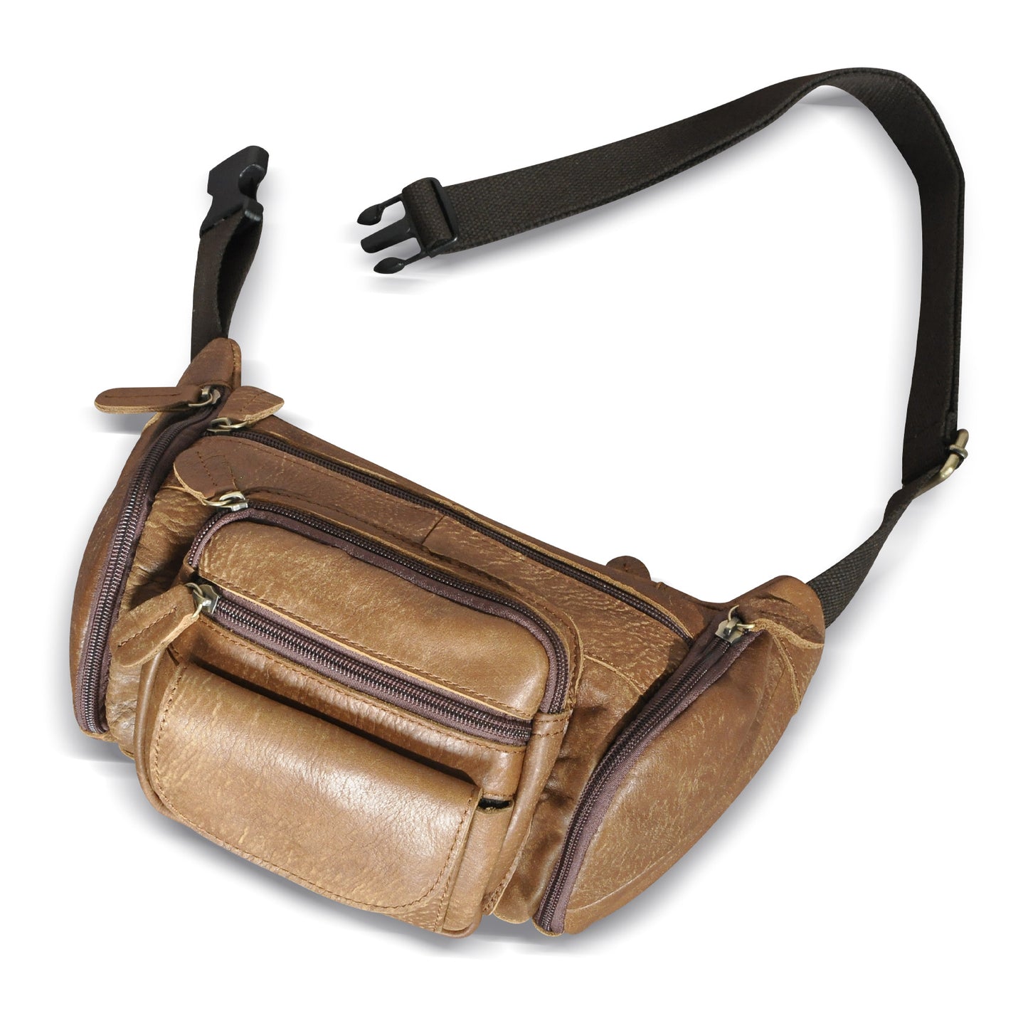 Men's waist pouch cowhide genuine leather fashion retro outdoor bust bag for men