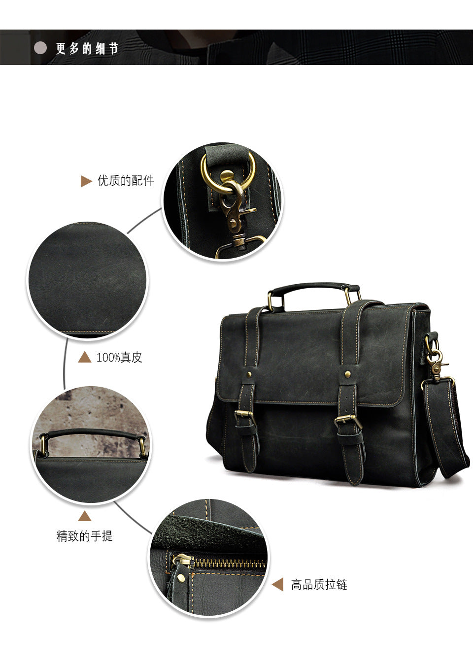 Men's handbag genuine cowhide leather business briefcase men's computer bag