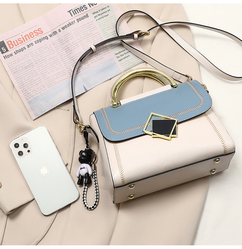 Women's Bag Luxury Crossbody Bag Genuine Leather Underarm Bag Color Matching Handbag Fashion Shoulder Bag.Pochette