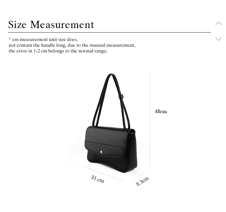 Cowhide Messenger Bag Genuine Leather Women's Bag Commuting OL High Quality Underarm Bag Shoulder Bag that goes with anything.Pochette