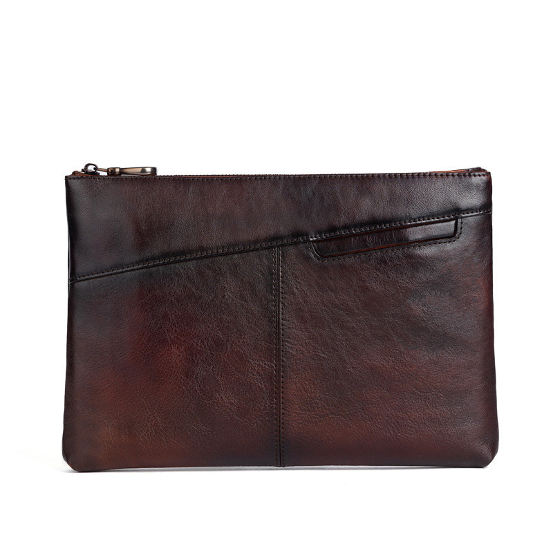 Men's Wallet Cowhide Genuine Leather Clutch Bag Retro Casual Men's Handbag