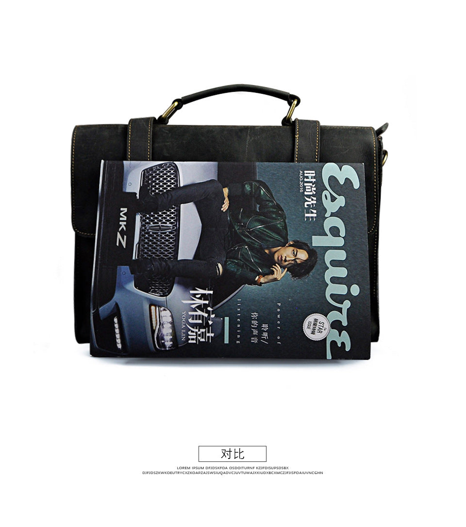 Men's handbag genuine cowhide leather business briefcase men's computer bag