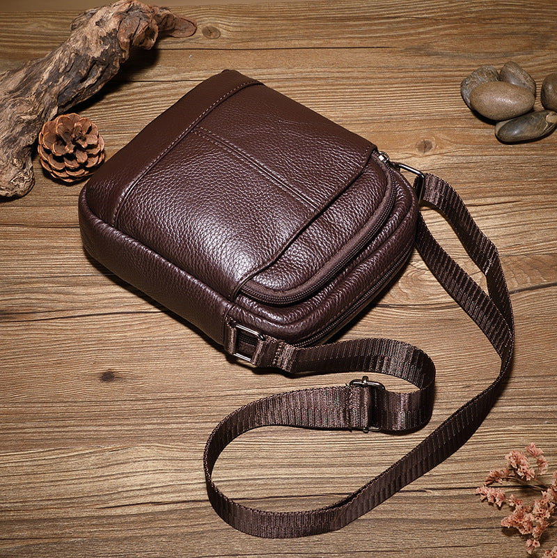 Men's shoulder bag Genuine cowhide leather casual simple crossbody bag for men