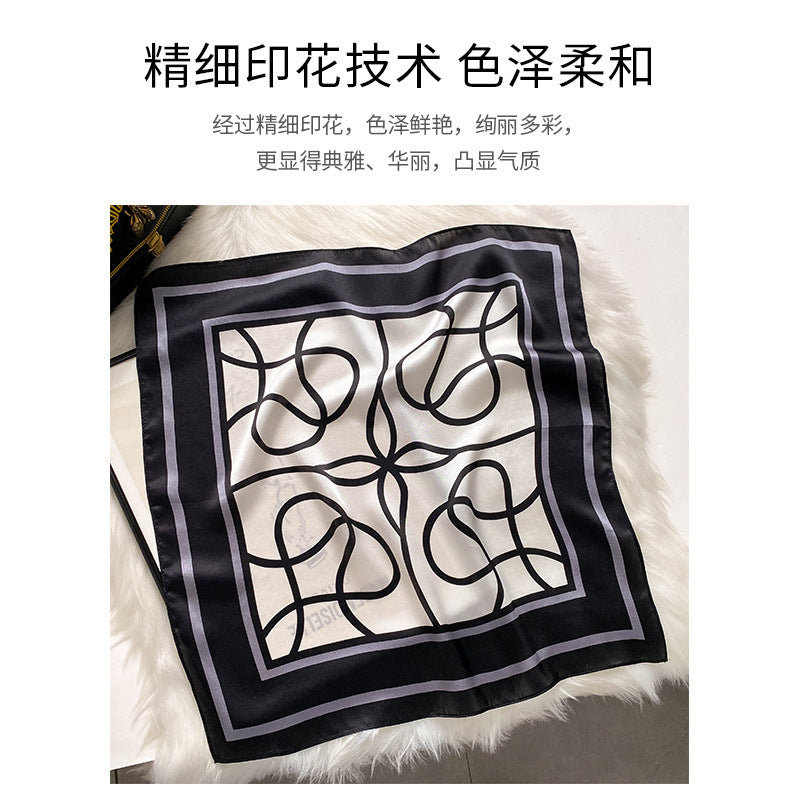 Silk scarf print pattern small scarf fashion matching temperament neckerchief