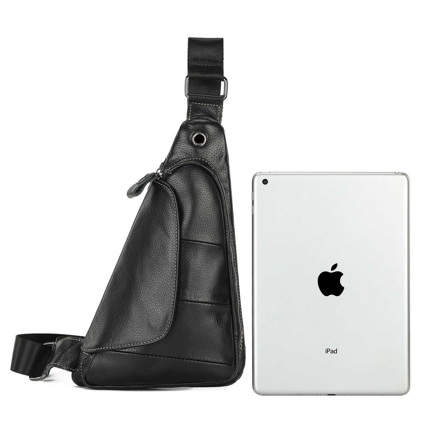 Men's Bust Bag Genuine Cowhide Leather Fashion Casual Retro Multifunctional Crossbody Bag for Men