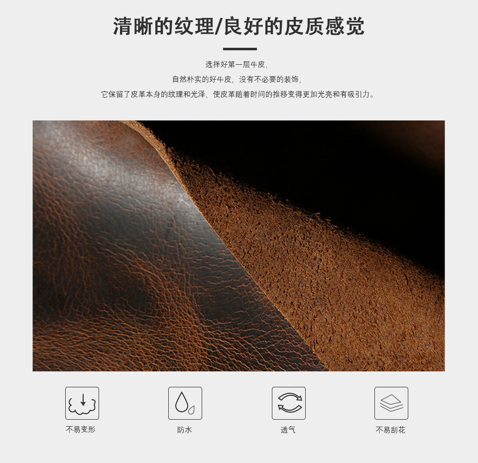 Men's shoulder bag Genuine cowhide leather retro crossbody bag for men