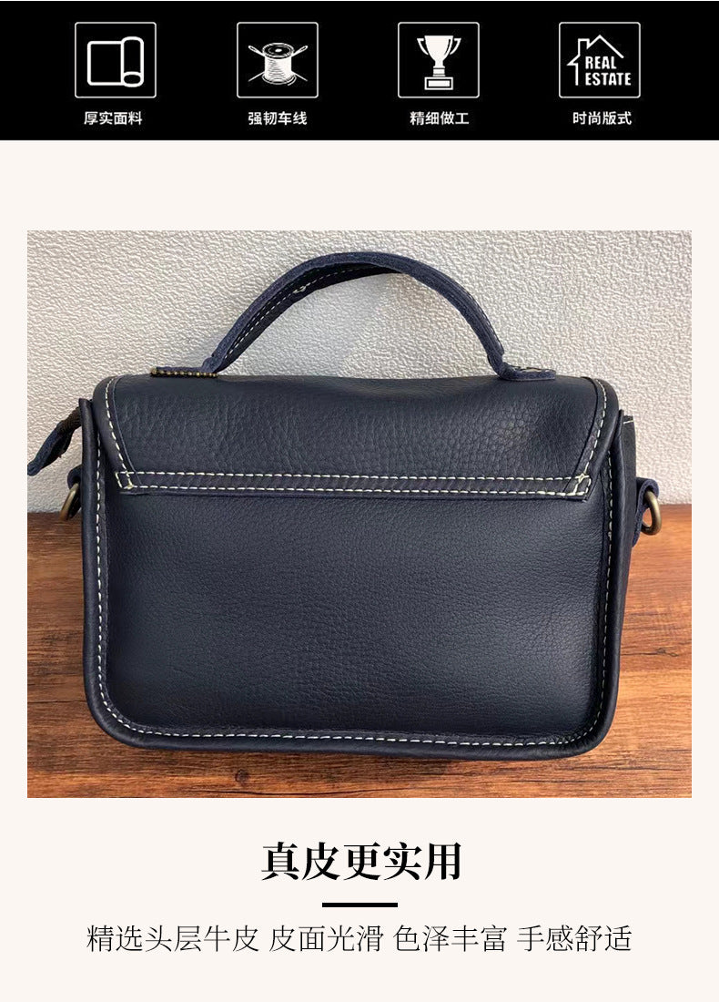 Men's Shoulder Bag Retro Cowhide Messenger Bag Men's Crossbody Bag Handbag