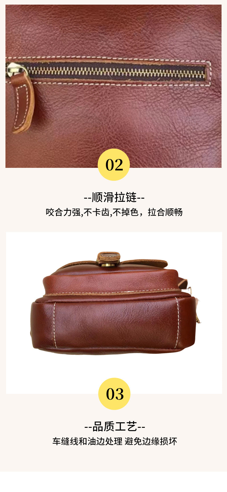 Men's Shoulder Bag Cowhide Multifunctional Waist Pouch Smartphone Pouch Crossbody Bag for Men