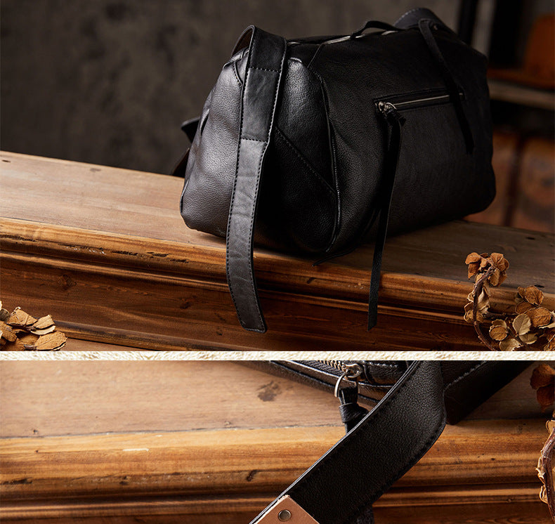 Men's Shoulder Bag Made of Genuine Cowskin Leather Handmade Retro Casual Fashion Large Capacity Crossbody Bag for Men