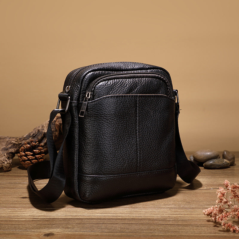 Men's shoulder bag Genuine cowhide leather casual simple crossbody bag for men