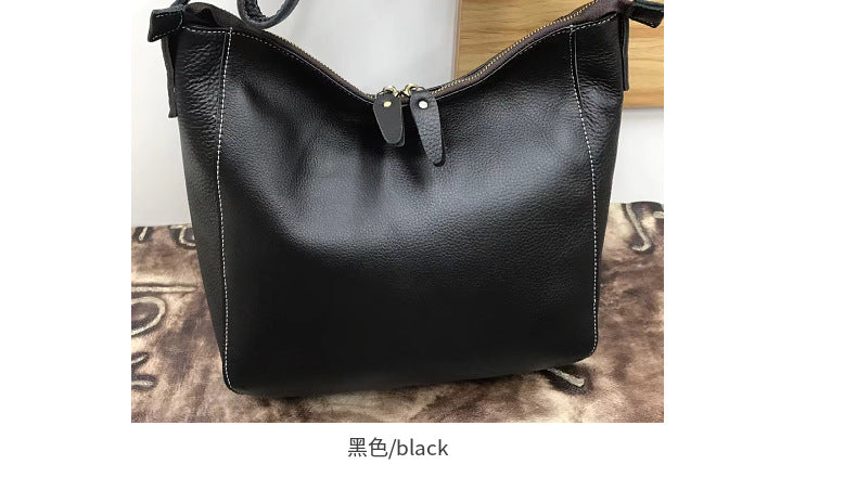 Men's Shoulder Bag Genuine Cowhide Leather Soft Leather Business Casual Commuting Crossbody Bag for Men