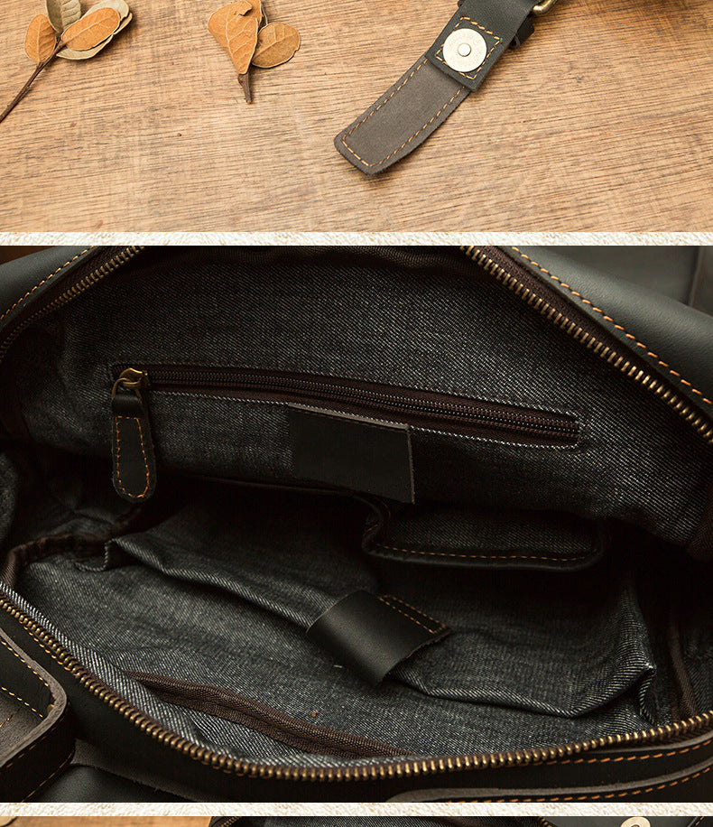 Men's backpack, handmade, quality, large capacity, genuine cowhide leather, fashion travel bag, computer bag