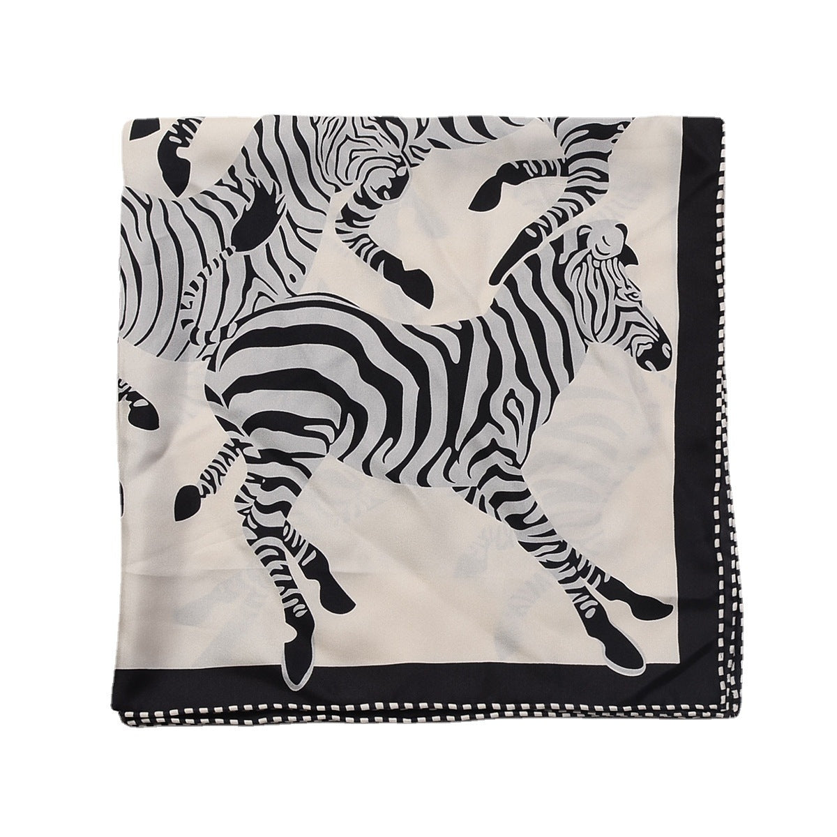 Silk scarf French retro print pattern neckerchief Temperament scarf that goes with anything