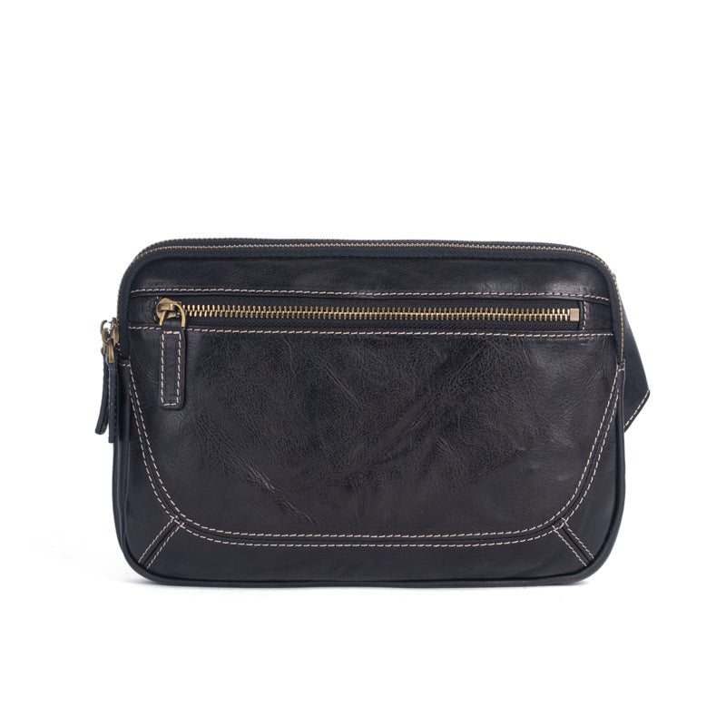 Men's Shoulder Bag Genuine Cowhide Leather Retro Crossbody Bag for Men