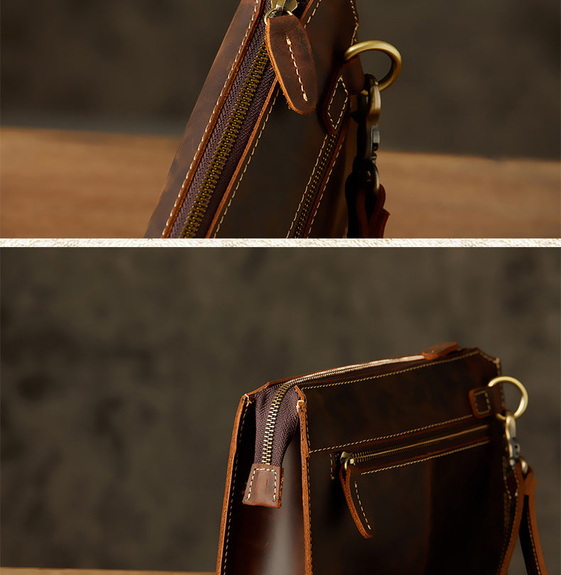 Men's Wallet Original Handmade Cowhide Crazy Horse Casual Retro Clutch Bag Men's Wallet Handbag