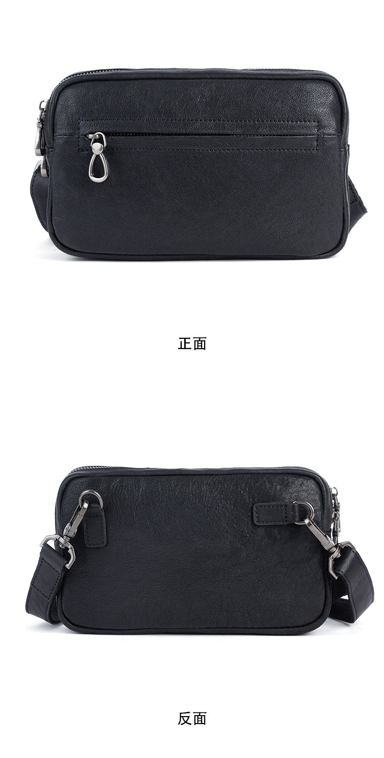 Men's Shoulder Bag Genuine Cowhide Leather Retro Casual Men Clutch Bag Crossbody Bag