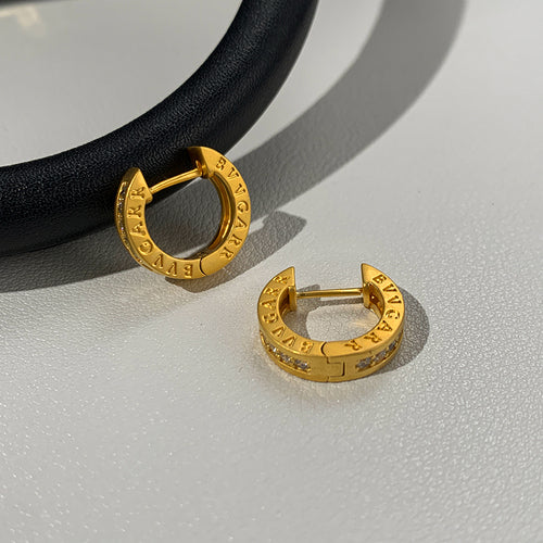 B-shaped mother pattern round earrings for women luxury men's earrings temperament ins earrings
