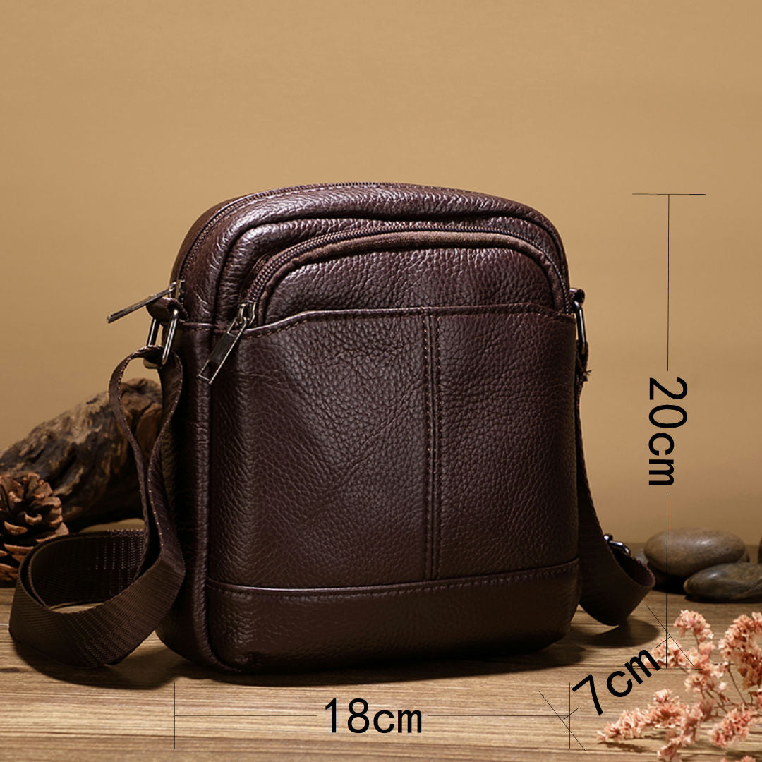 Men's shoulder bag Genuine cowhide leather casual simple crossbody bag for men