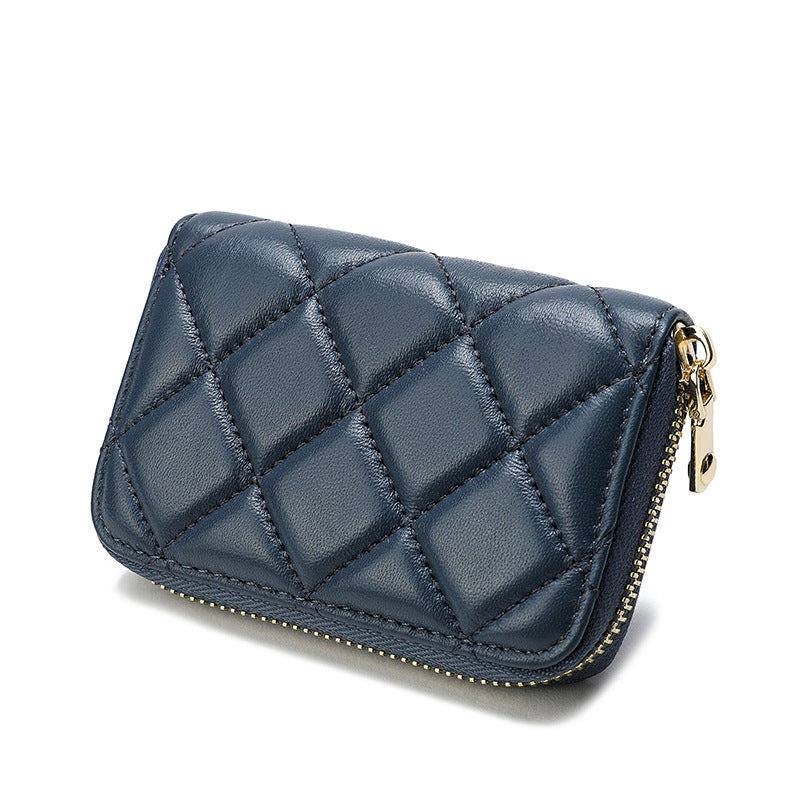Ladies Short Wallet Women Multifunctional Folding Women's Wallet Check Simple Sheep Leather Coin Purse Ladies Wallet