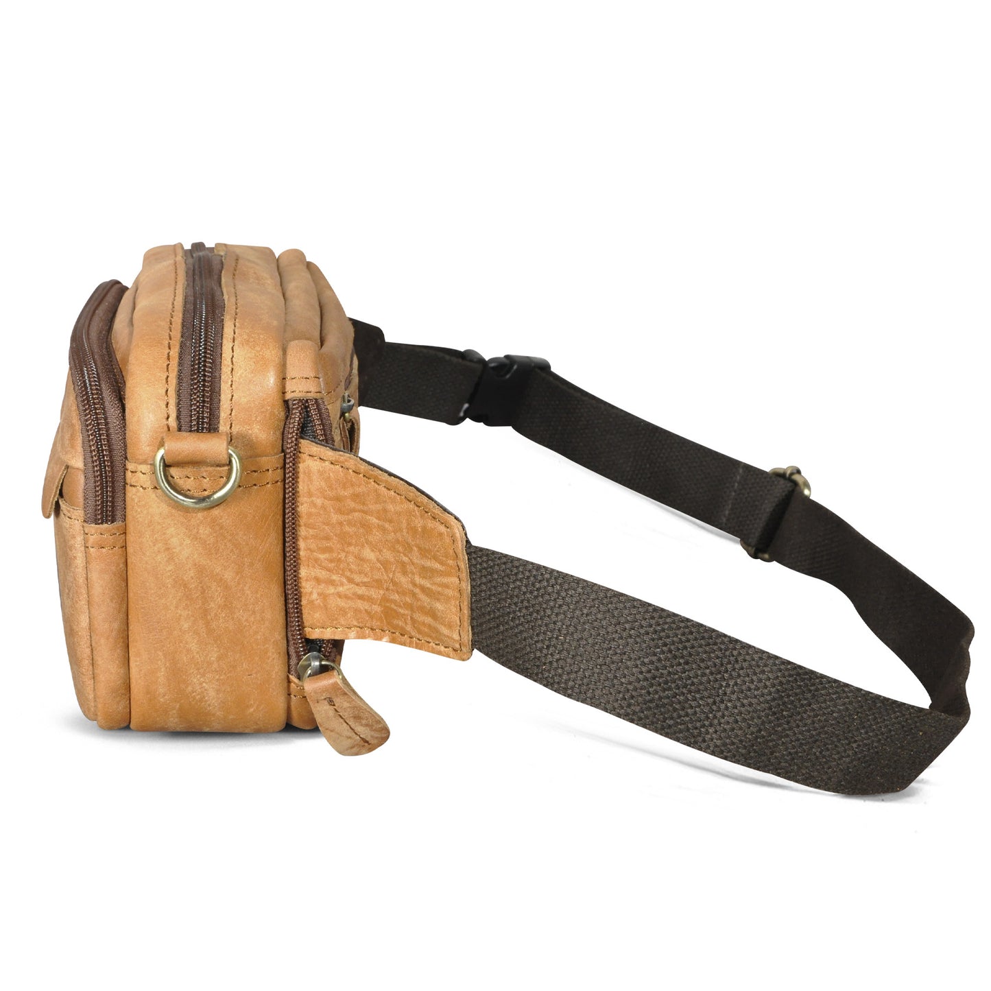 Men's Waist Pouch Cowhide Genuine Leather Simple Fashion Retro Outdoor Men's Bust Bag Shoulder Bag