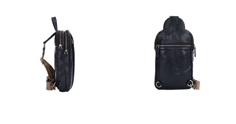 Men's Bust Bag Made of Genuine Cowhide Leather Luxury Casual Fashion Men's Shoulder Bag Crossbody Bag