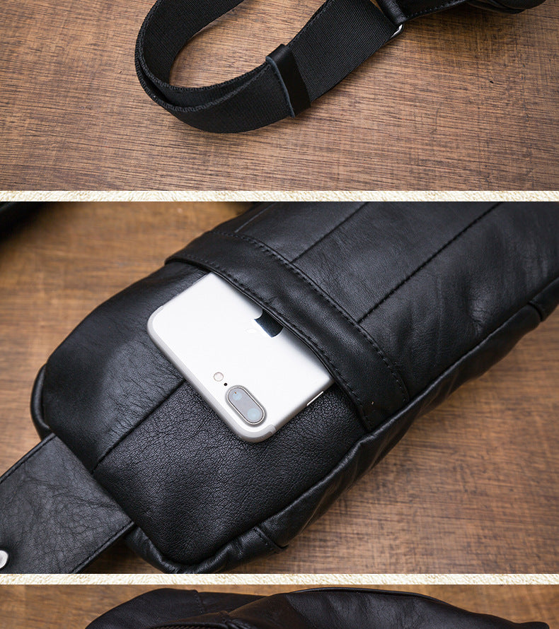 Men's Bust Bag Handmade Korean Fashion Shoulder Bag Fashion Sports Crossbody Bag